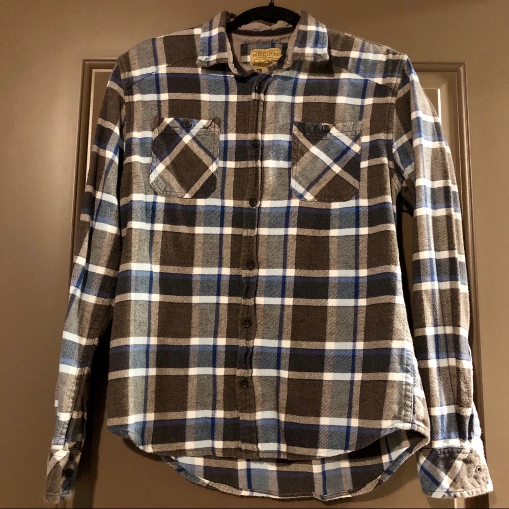 Free Nature Plaid Flannel Button-Up Shirt